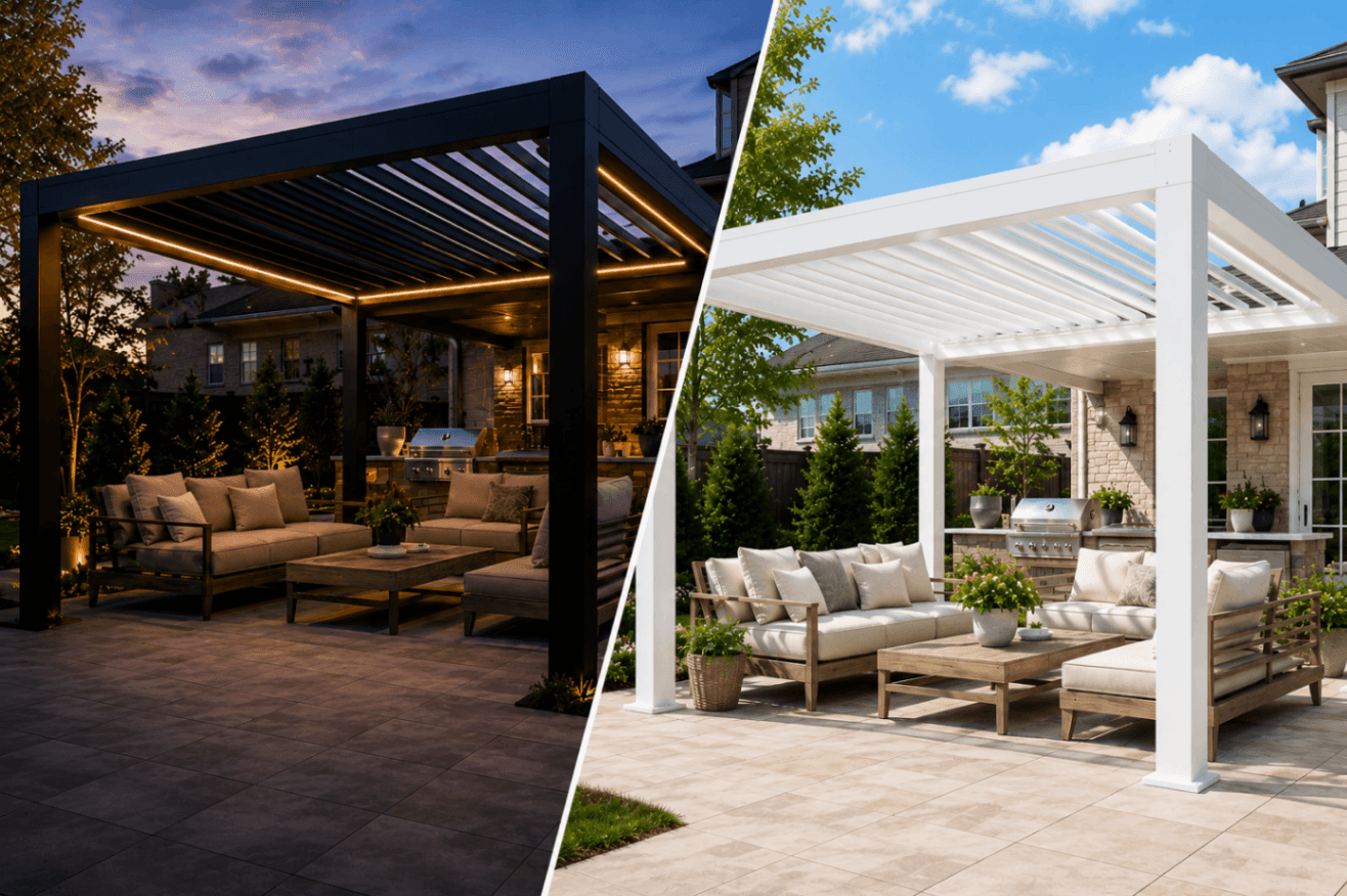 Limited-time aluminium pergola package with porcelain pavers